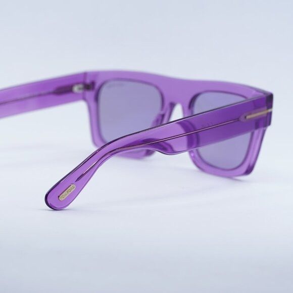 Tom Ford Tom Ford FT0711 81Y Fausto Sunglasses Violet Square Frame Size ONE SIZE - 4 Thumbnail