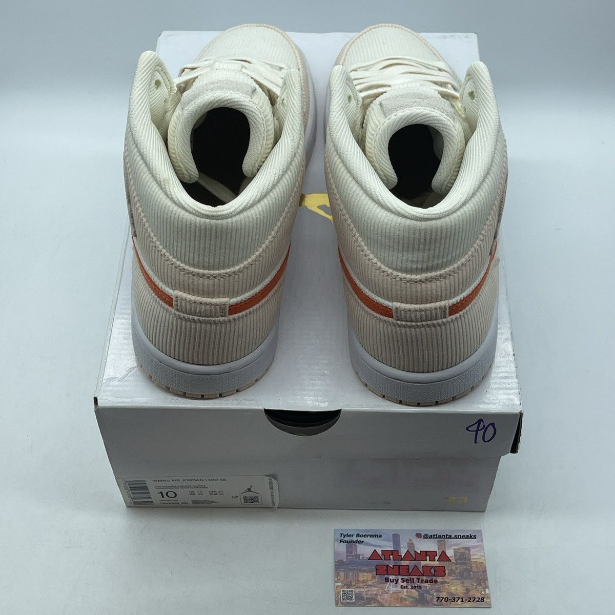 Nike Air Jordan 1 mid SE corduroy Size US 10 / IT 40 - 4 Thumbnail