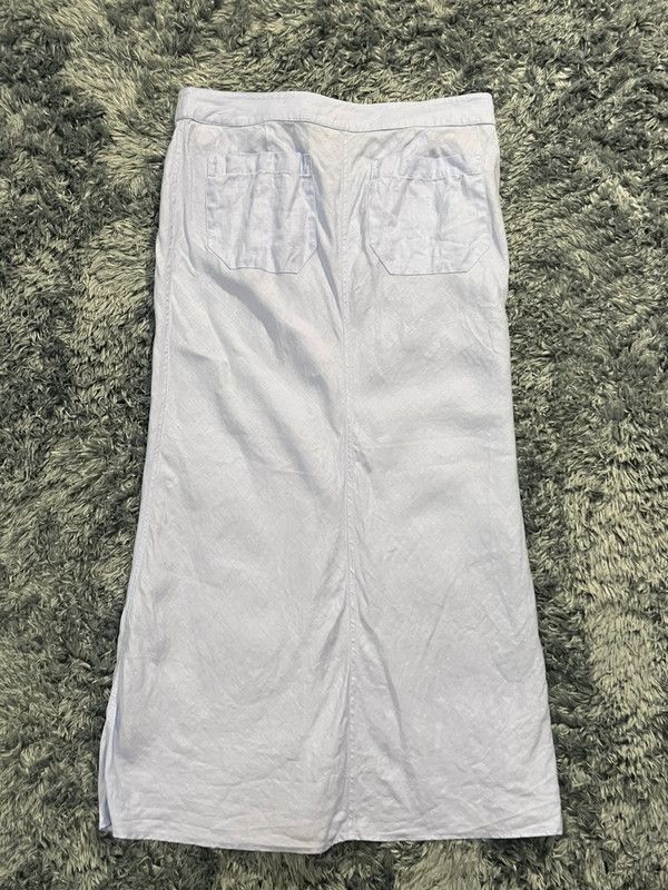 Armani Armani Jeans Linen Baby Blue Midi Skirt Size 30" / US 8 / IT 44 - 9 Thumbnail