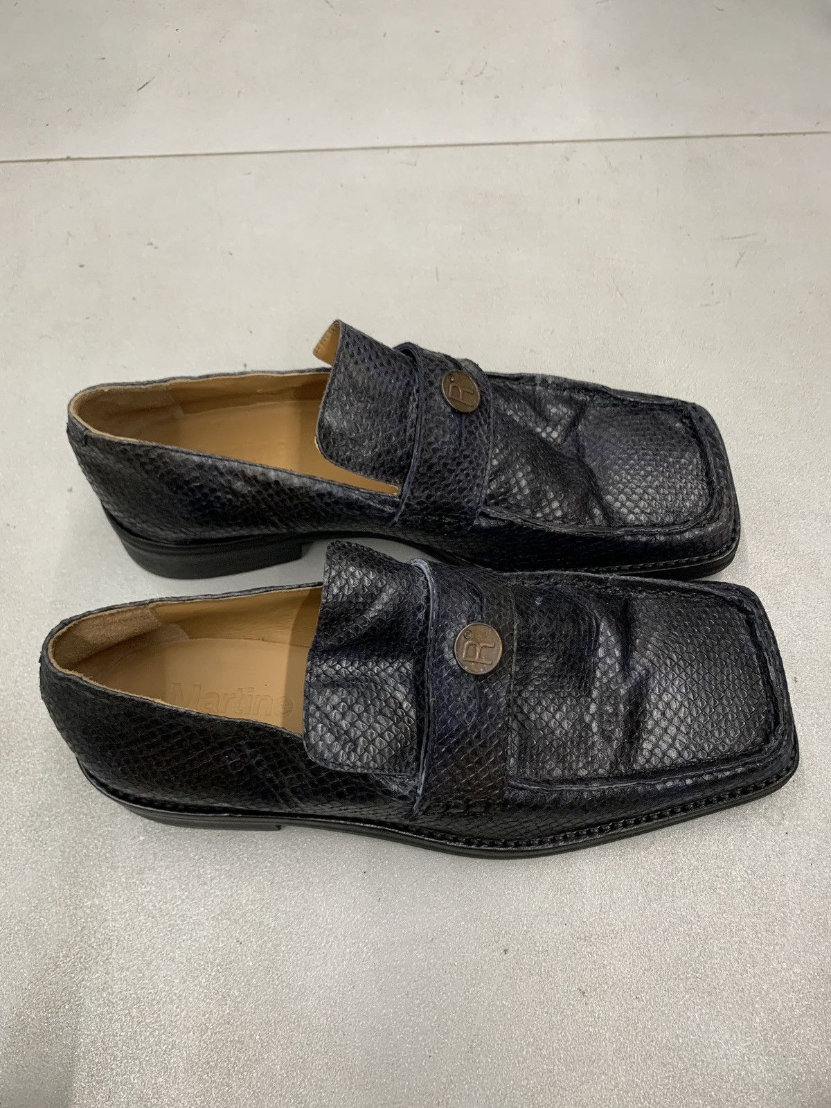 Martine Rose Martine Rose Navy Snake Roxy Loafers Size US 9 / EU 42 - 2 Thumbnail