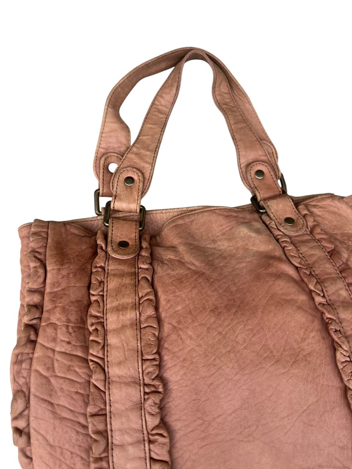 Leather Vintage Gerard Darel Distressed Patina Leather Tote Bag Size ONE SIZE - 13 Thumbnail