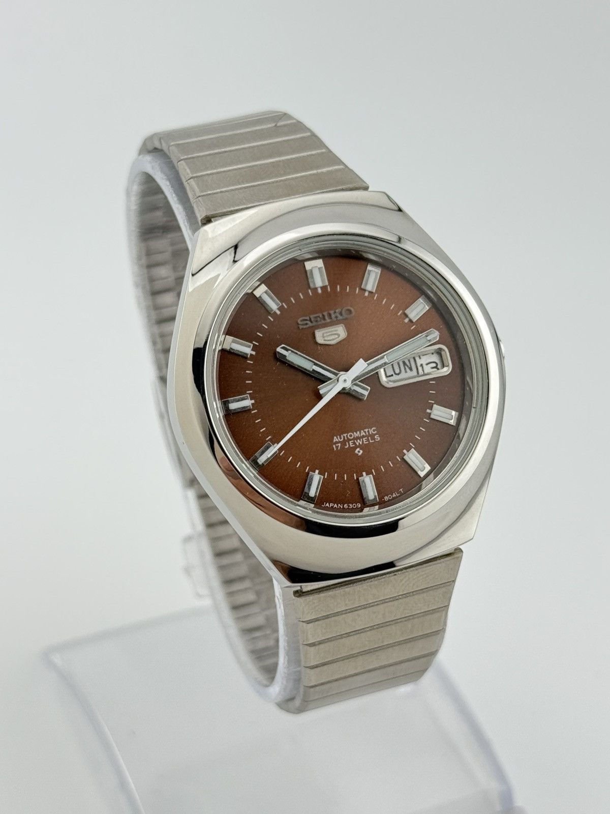 Seiko Vintage Seiko 5 Automatic Watch Brown Dial 36mm Men’s Watch Size 36 - 1 Thumbnail
