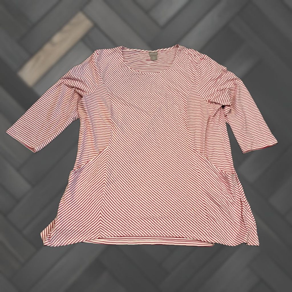 Vintage Chico’s Tunic XL Red White Striped Long Sleeve Pockets Stretch Top Shirt Women Size XL / US 12-14 / IT 48-50 - 1 Thumbnail