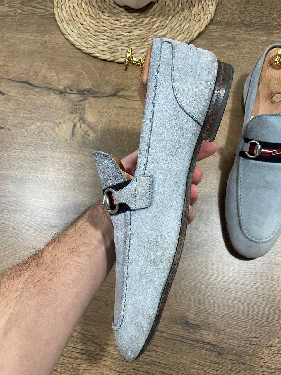 Gucci Gucci horsebit mens suede lite blue loafers size UK 8 US 9 Size US 9 / EU 42 - 6 Thumbnail