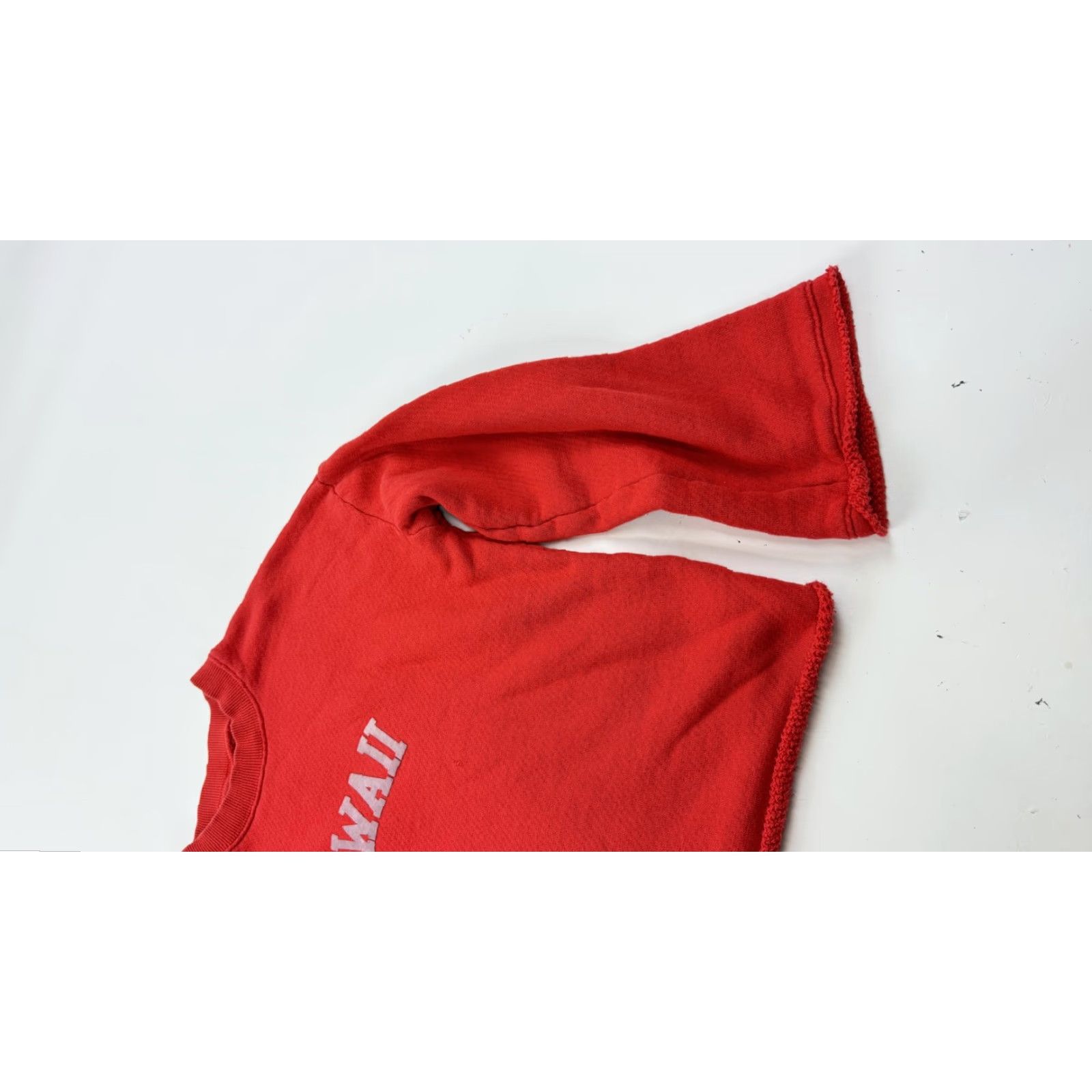 Madewell VINTAGE Madewell Sweater Womens XS Red Cropped Cotton Pullover Crewneck Mile(s) Hawaii Size XS / US 0-2 / IT 36-38 - 2 Thumbnail