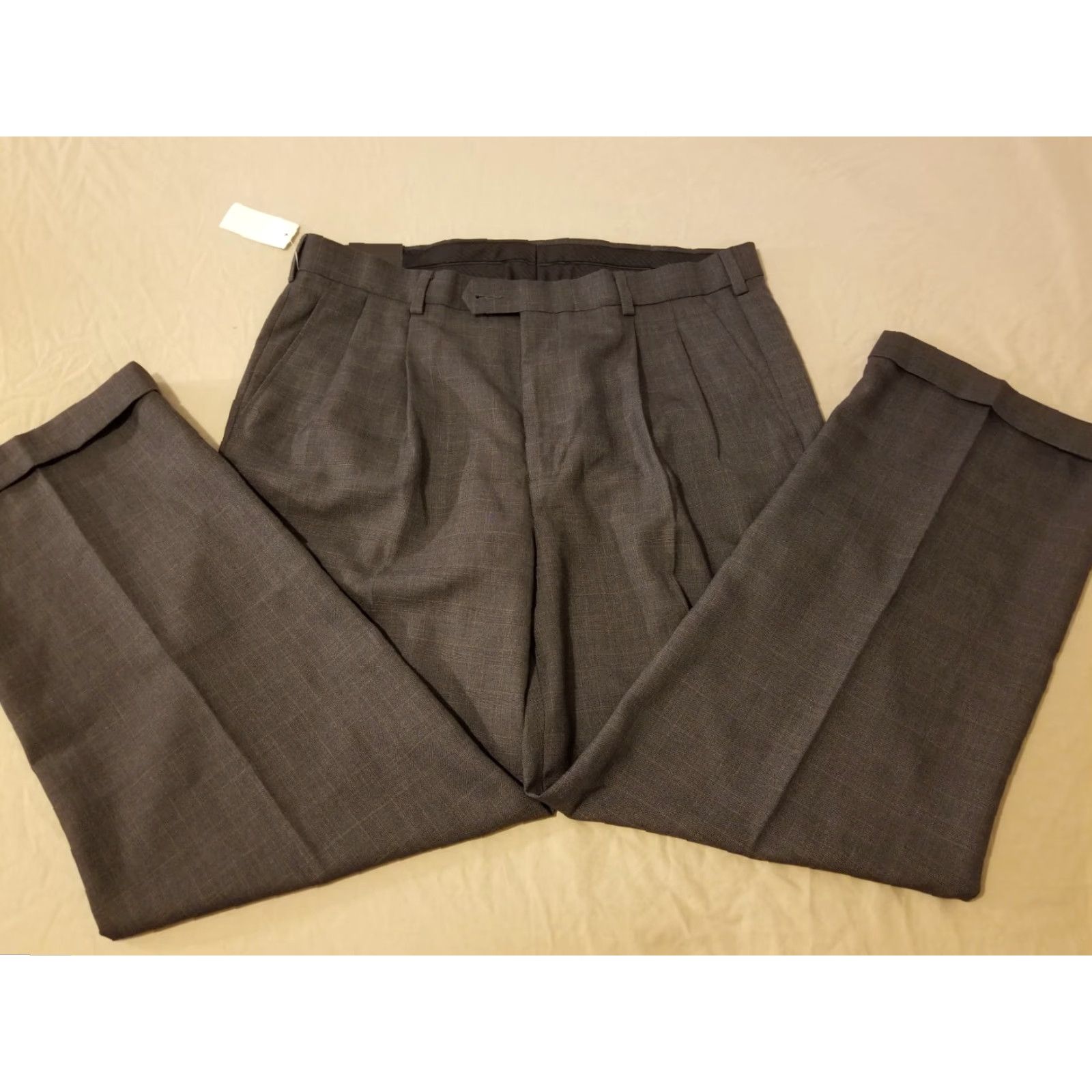 Van Heusen VAN HEUSEN Mens Dress Pants 36x30 Gray Regular Inseam 30 Chino Slack Trousers Pants Size US 36 / EU 52 - 5 Thumbnail