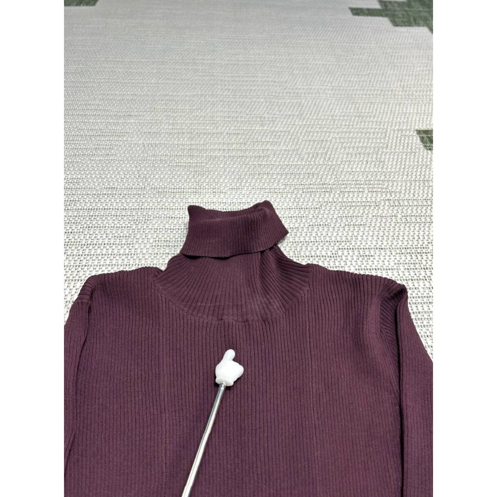 Reiss Reiss Mimi Fluted Knit Dress Womens Medium Purple Stretch Flippy Hem Turtleneck Dress Size M / US 6-8 / IT 42-44 - 5 Thumbnail