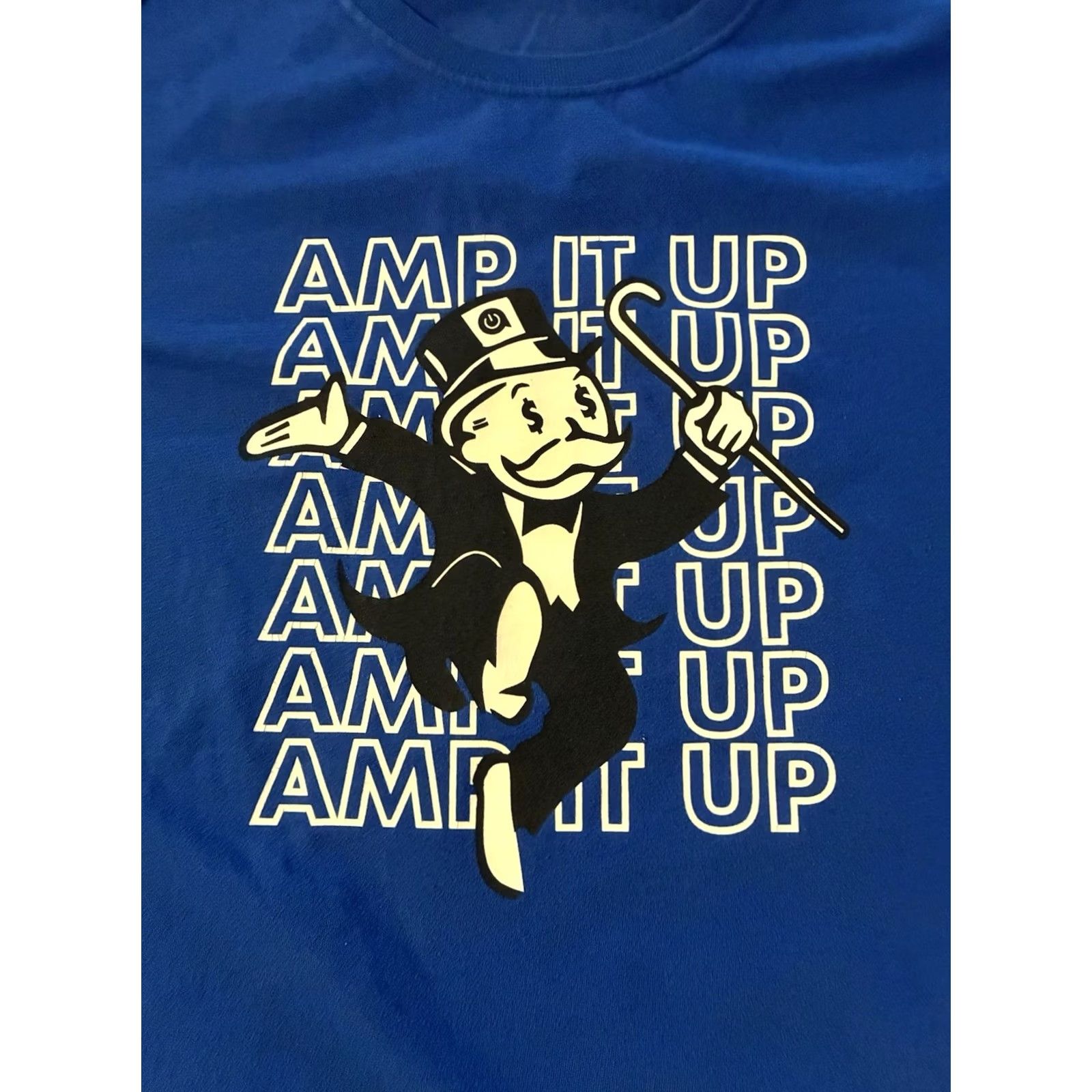 Jerzees AMP IT UP Monopoly All Connect T-Shirt Men XL Blue Jerzees Graphic Tee Summer Funny Size US XL / EU 56 / 4 - 3 Thumbnail