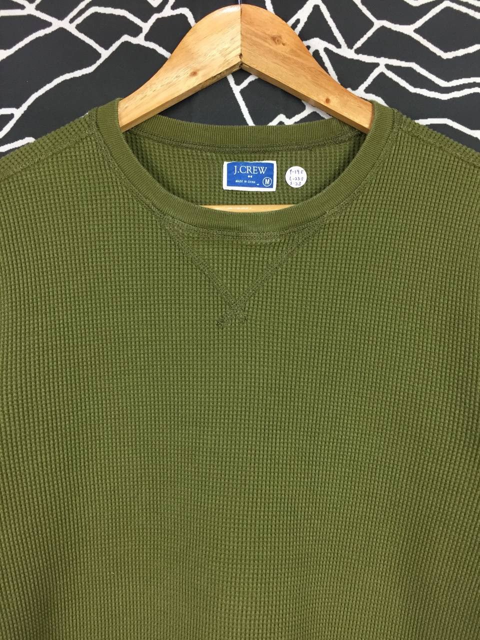J.Crew × Vintage Vtg J.Crew Blank Waffle Knit Longsleeve Tee Size US M / EU 48-50 / 2 - 3 Thumbnail