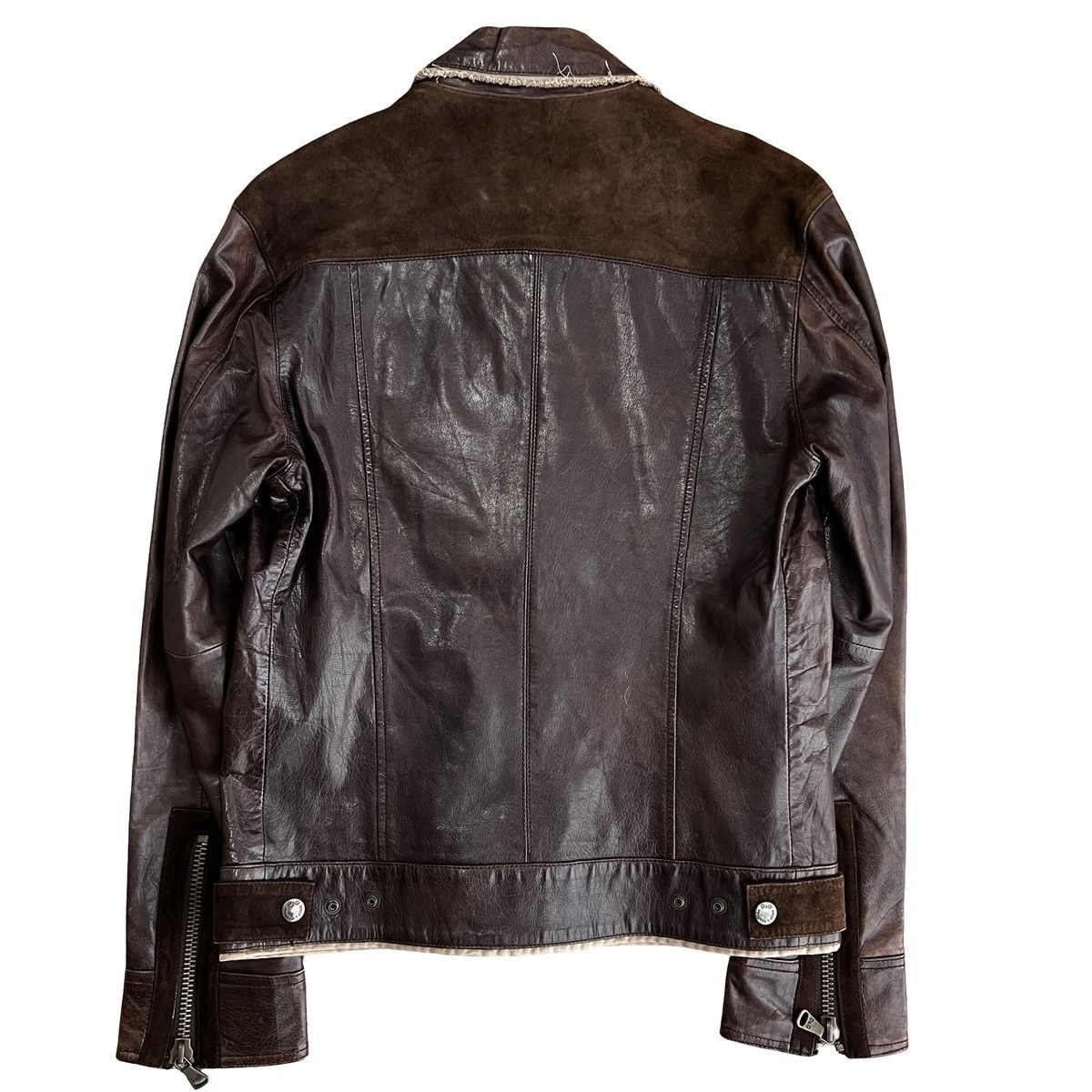 Dolce & Gabbana VINTAGE D&G Cut-off Suede Panel Leather Jacket Size US M / EU 48-50 / 2 - 12 Thumbnail