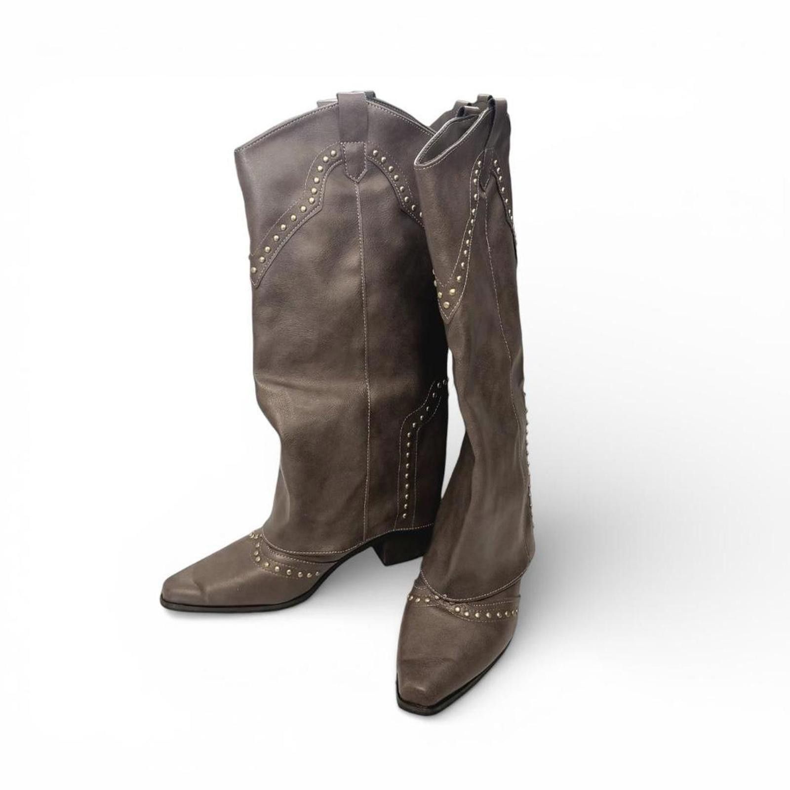 Other Studded western biker style slouchy cowbgirl boots Size US 7 / IT 37 - 1 Thumbnail