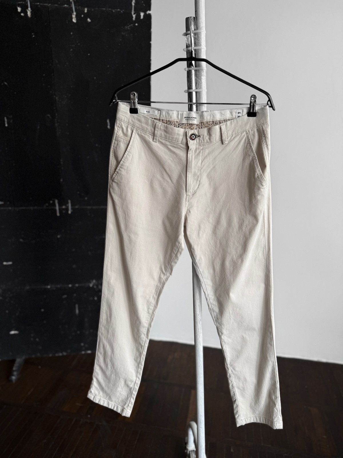 Jack & Jones Jack & Jones Mens Beige Cream Chino Trousers Pants Size US 31 - 6 Thumbnail