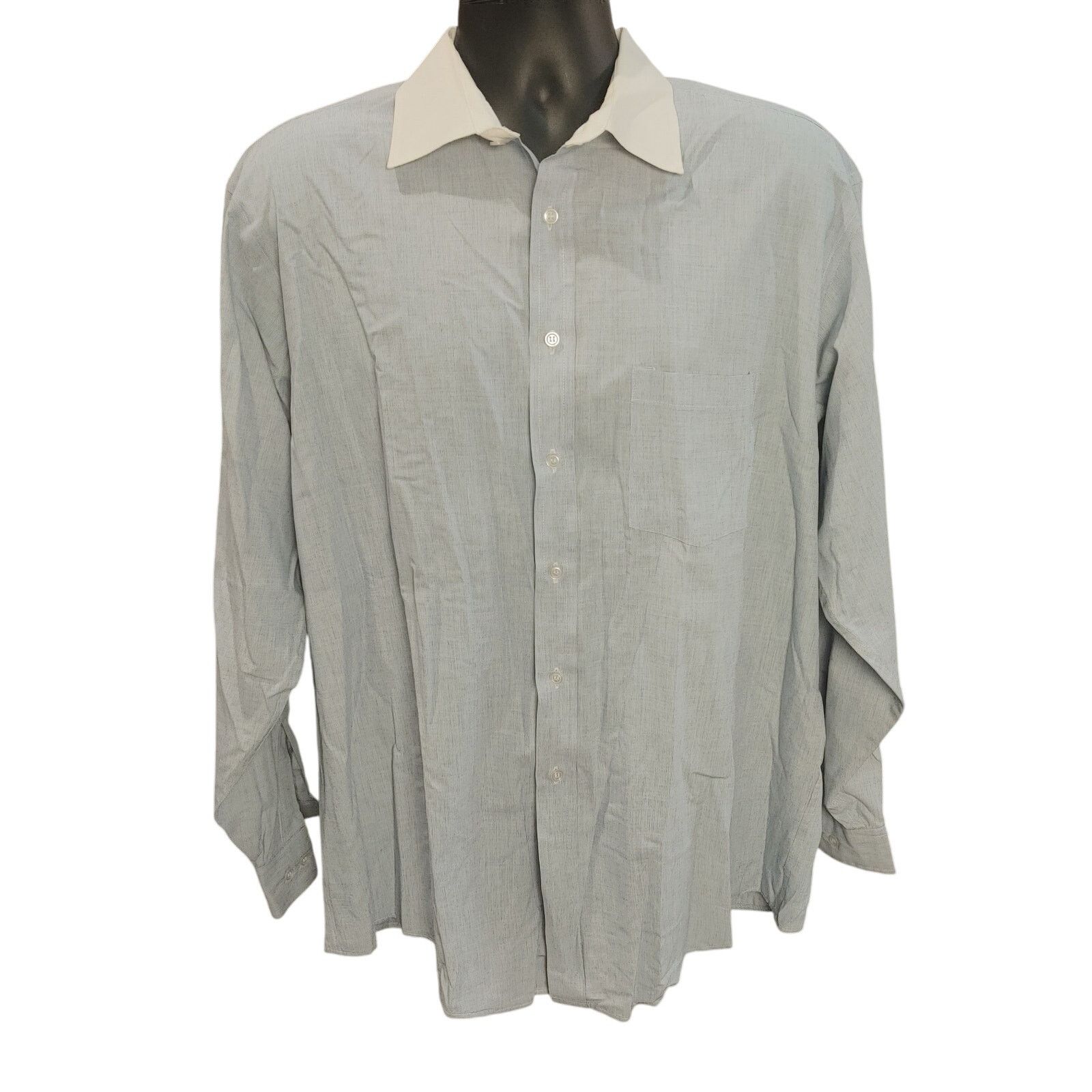 John Henry John Henry Men's 17/5 Full Cut Light Blue/White Dress Shirt Size US L / EU 52-54 / 3 - 1 Thumbnail