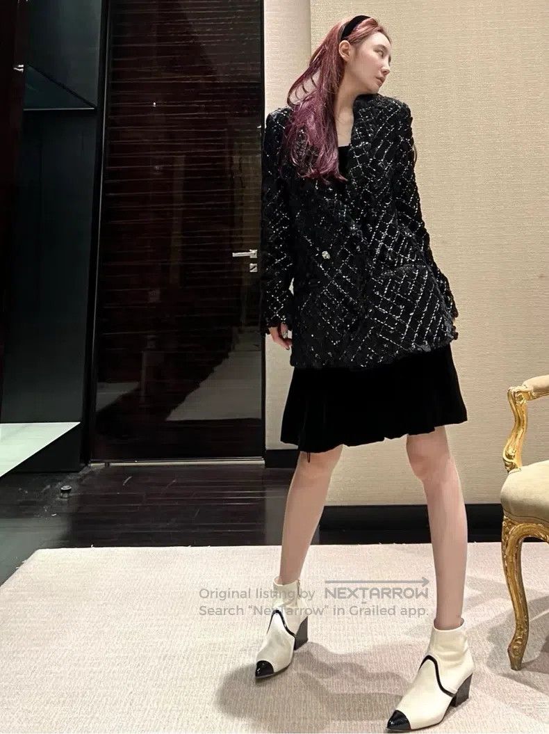 Chanel Chanel 22B autumn and winter preview black diamond plaid t Size XS / US 0-2 / IT 36-38 - 2 Thumbnail