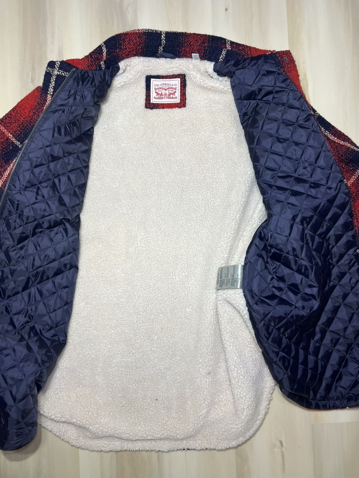 Levi's Levi’s Plaid Red Sherpa-Lined Zip Up Heavy Wool Jacket Sz 3X Size 3XL / US 20-22 - 13 Thumbnail