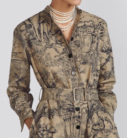 Dior o1w1db10824 Belted Shirt Dress in Beige Black Size M / US 6-8 / IT 42-44 - 7 Thumbnail