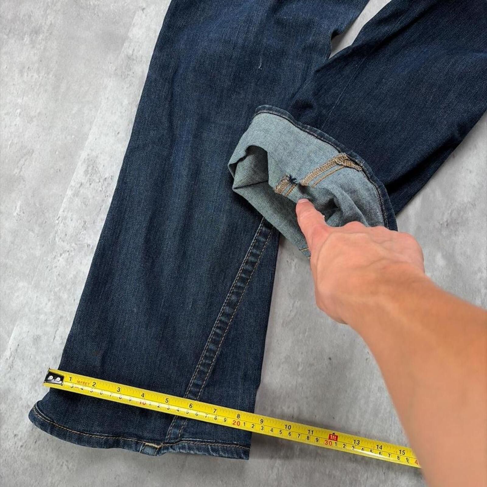True Religion Y2K Dark Wash True Religion Grunge Flare Denim Jeans Size 30" / US 8 / IT 44 - 8 Thumbnail