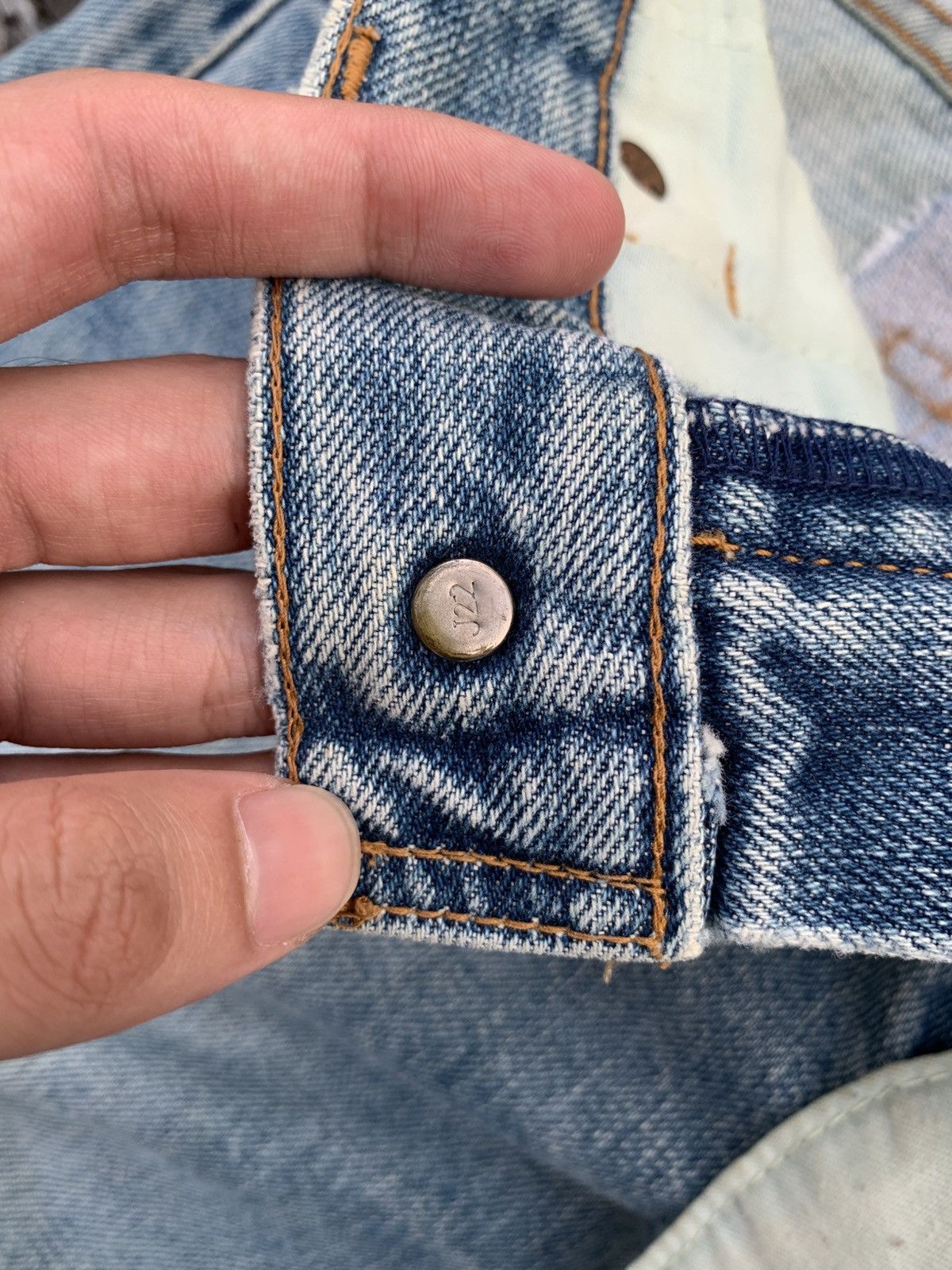 Levi's VINTAGE LEVI'S BIG E 502 TRASHER SELVEDGE DISTRESSED DENIM Size US 31 - 14 Thumbnail