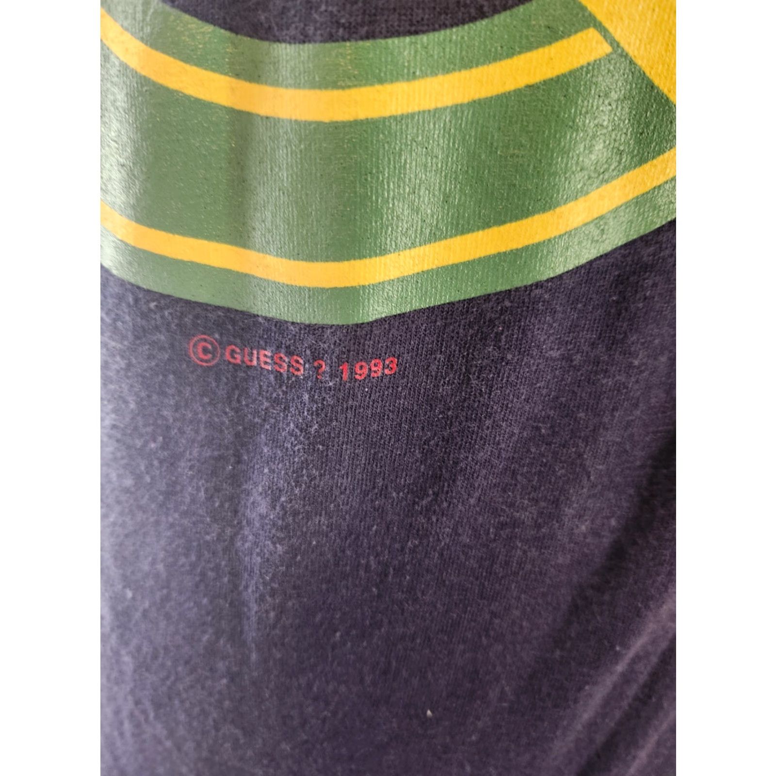 Vintage VINTAGE Guess T-Shirt Navy Blue 1993 U.S.A. Single Stitch Size L Mens 90s graphic print Size US L / EU 52-54 / 3 - 2 Thumbnail