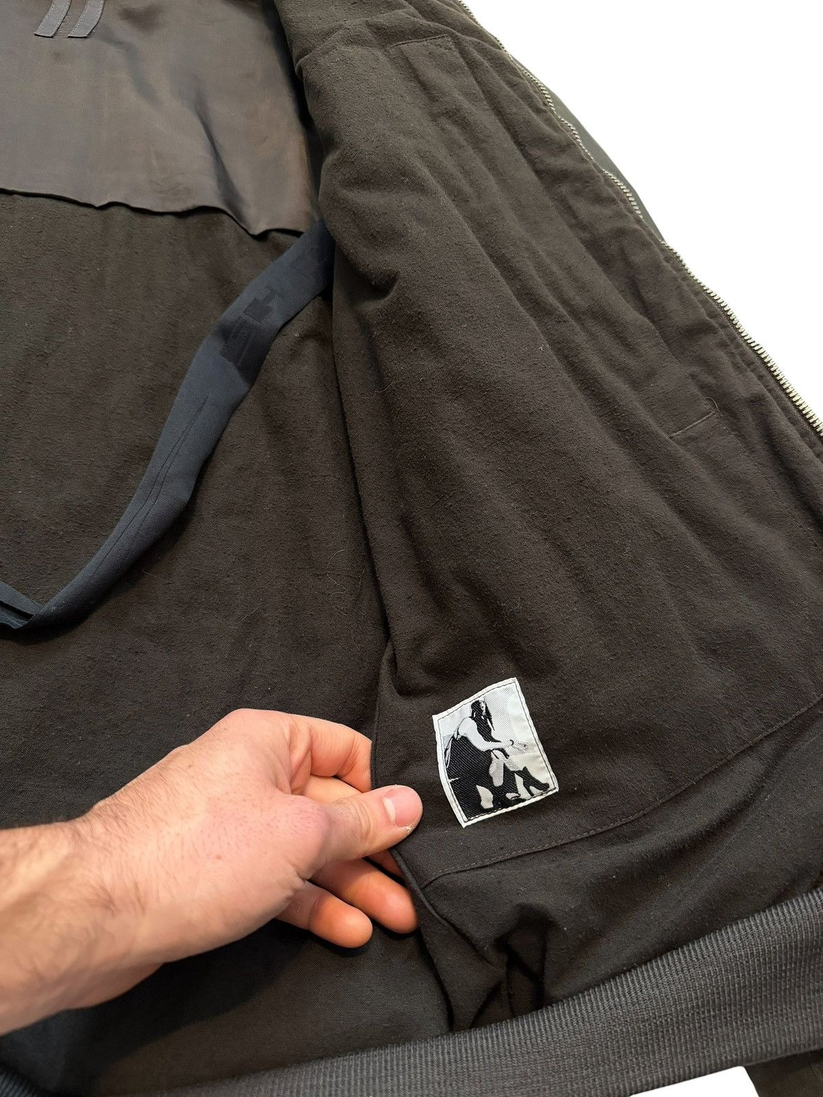 Rick Owens GRAIL 2010 Wax Coated “Army” Bomber Jacket Size US M / EU 48-50 / 2 - 9 Thumbnail