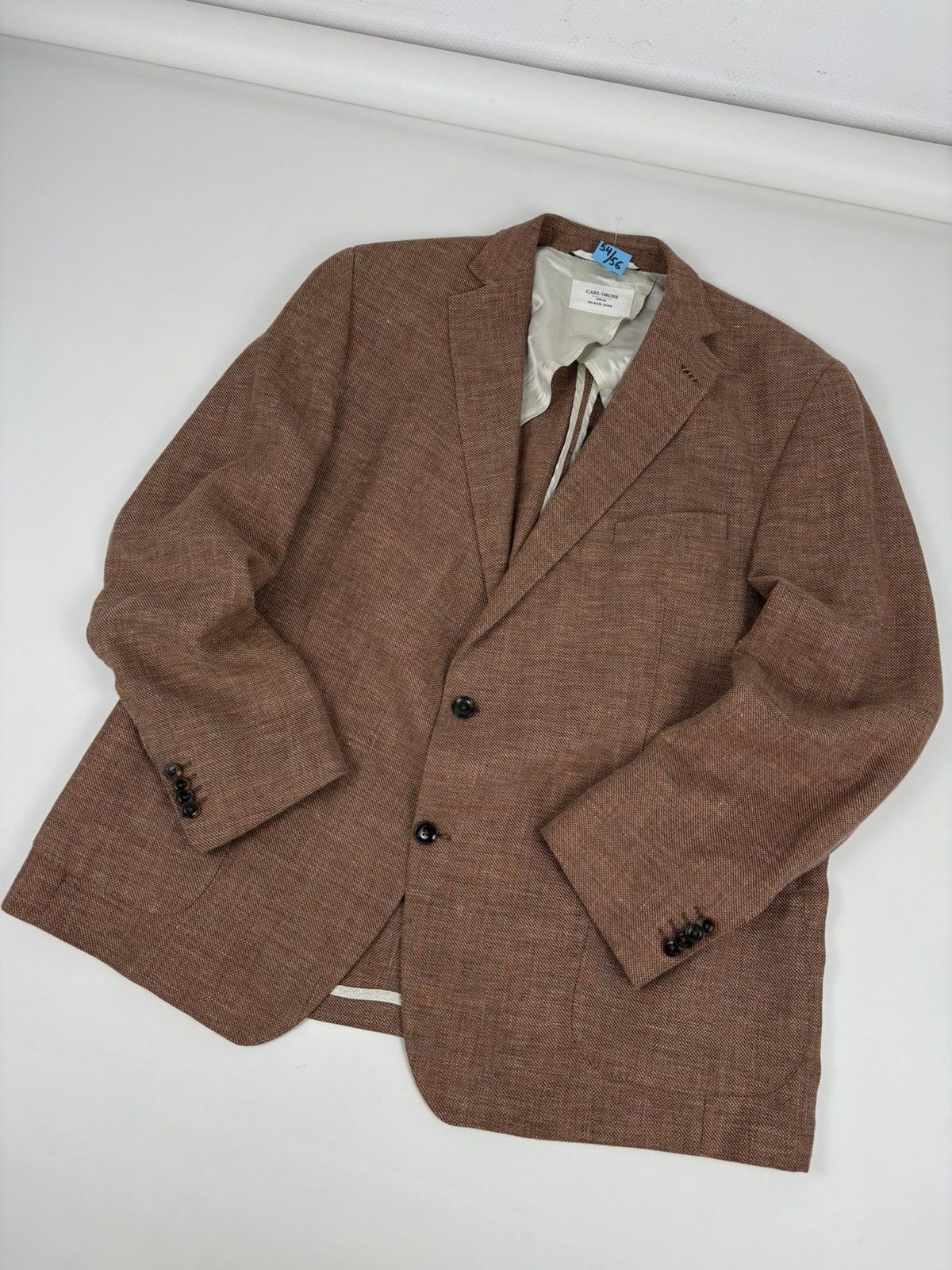 Suitsupply Men's Carl Gross Black Line Linen-Wool Modern Fit Sport Blazer Sakko Jacket Size 48S - 7 Thumbnail