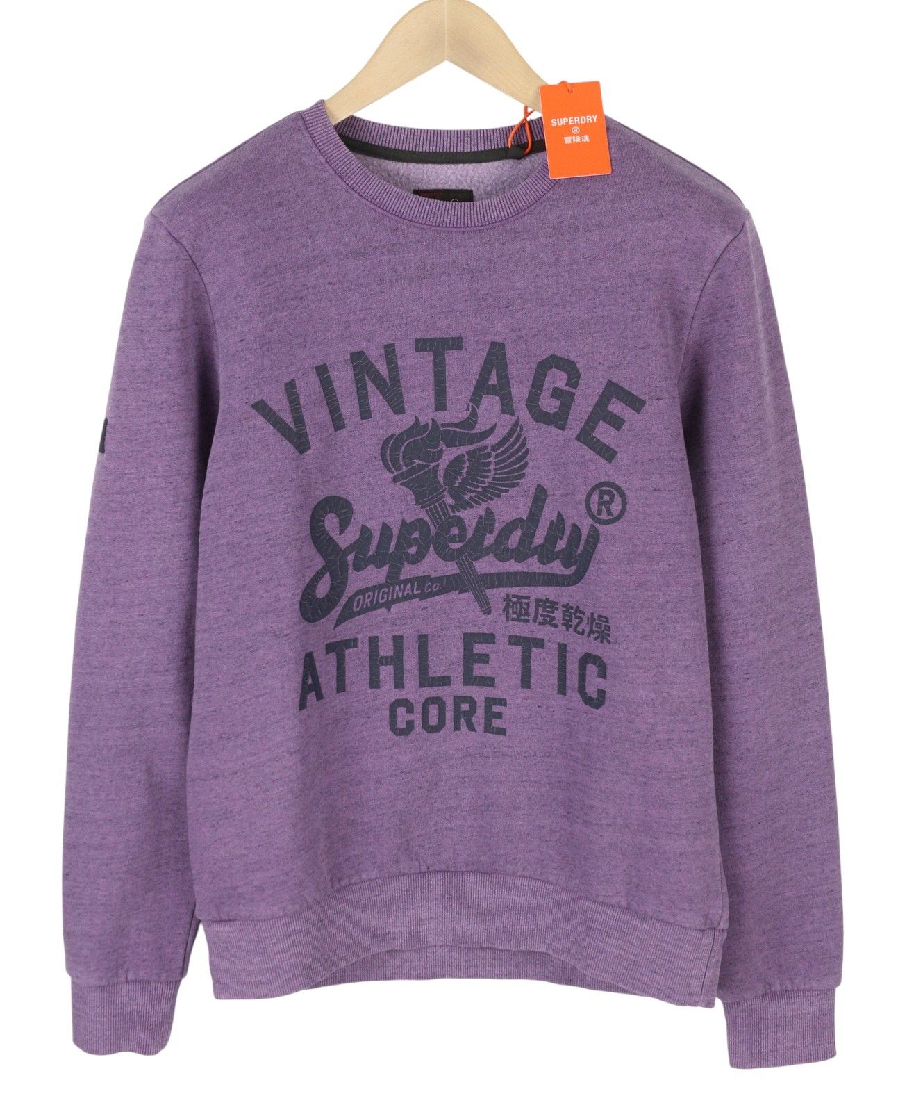 Superdry COLLEGE SCRIPTED M Purple Melange Pullover 87117 Size US M / EU 48-50 / 2 - 2 Thumbnail