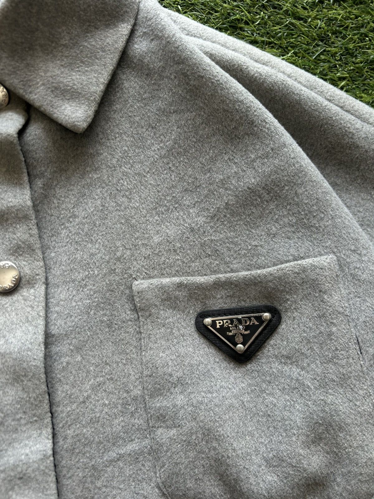 Prada PRADA Milano Wool Overshirt Boxy Jacket - Light Grey Size US L / EU 52-54 / 3 - 4 Thumbnail