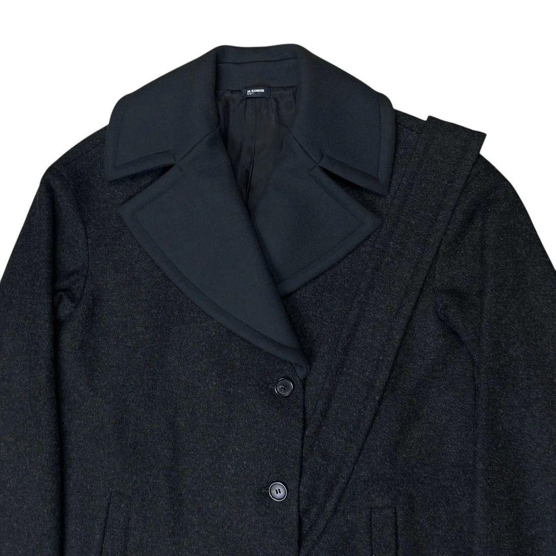 Jil Sander Jil Sander Belted Dual Fabric Wide Lapel Wool Coat Size US S / EU 44-46 / 1 - 4 Thumbnail