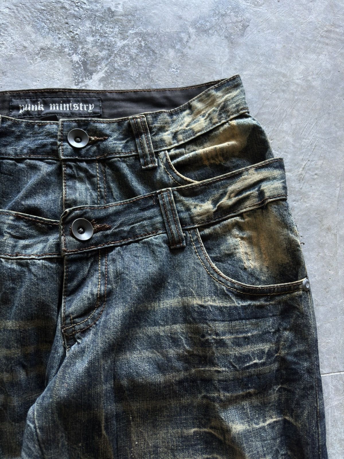 If Six Was Nine PUNK MINISTRY double waist crazy rusty wash japanese mudmax Size US 31 - 8 Thumbnail
