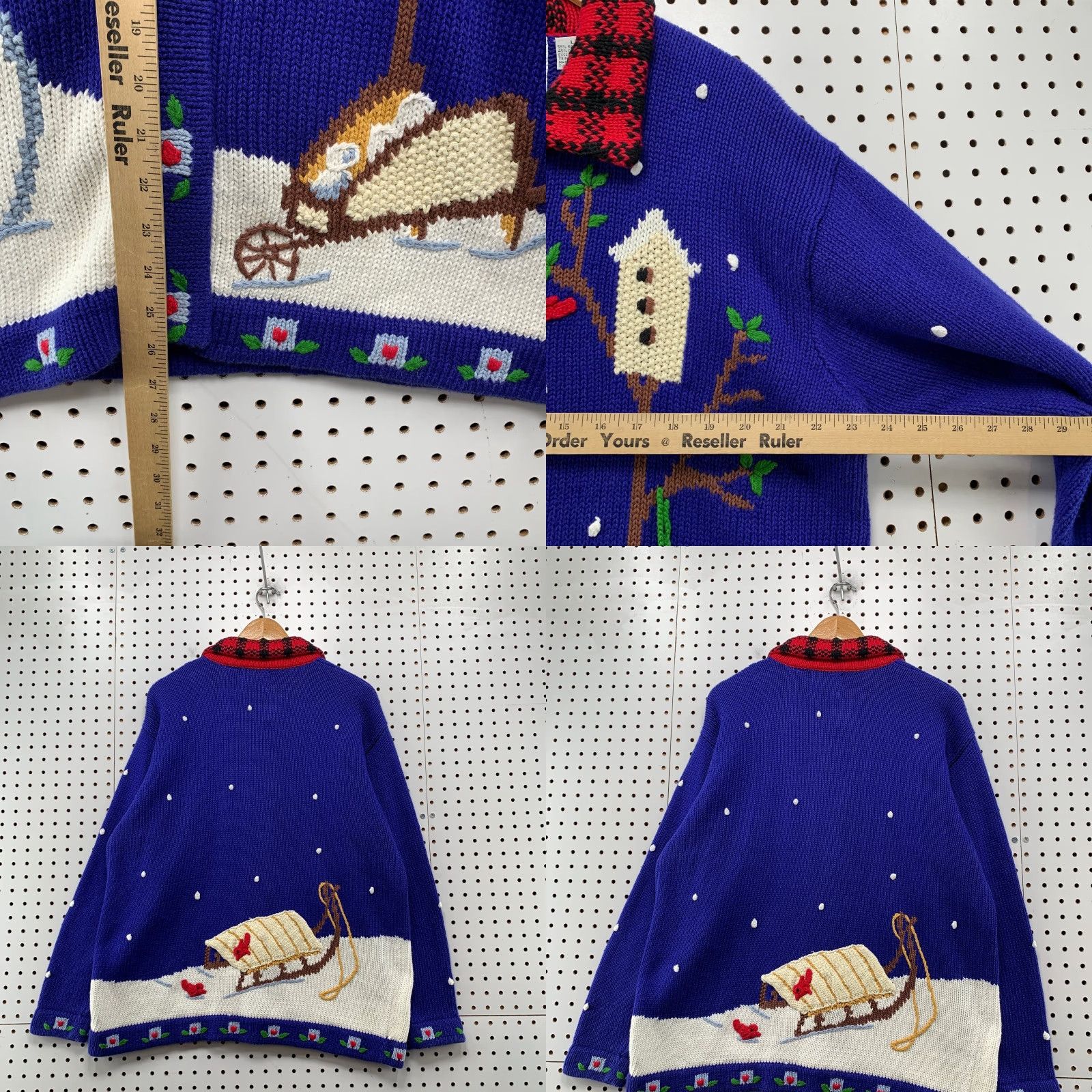 Vintage VINTAGE Storybook Hand Knits Cardigan Womens Large Blue Snow Man Christmas Handknits Up Size L / US 10 / IT 46 - 8 Thumbnail