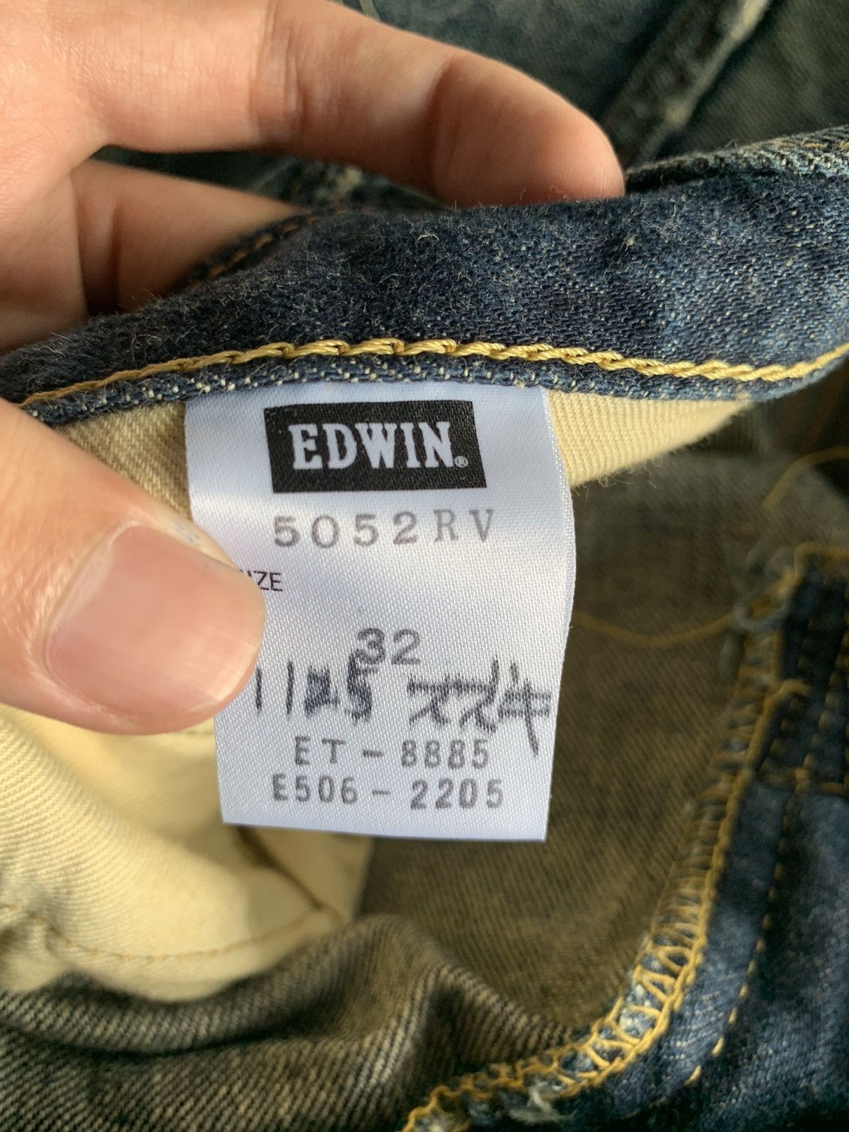 Edwin Rare💥EDWIN 5052RV SELVEDGE RUSTY MUDMAX DISTRESSED DENIM Size US 33 - 16 Thumbnail