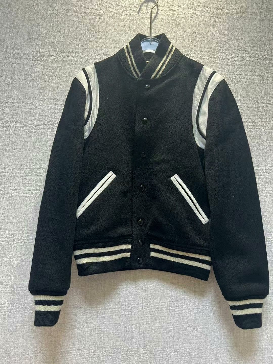 Saint Laurent Paris Saint Laurent Black White Varsity Jacket Size XS / US 0-2 / IT 36-38 - 1 Thumbnail