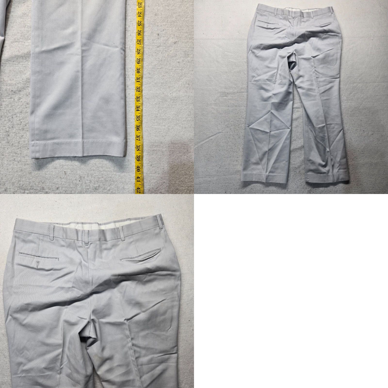 Farah Farah Pants Flat Front Khakis Gray 36x28 Mens Belt Loops Pockets Size US 36 / EU 52 - 8 Thumbnail