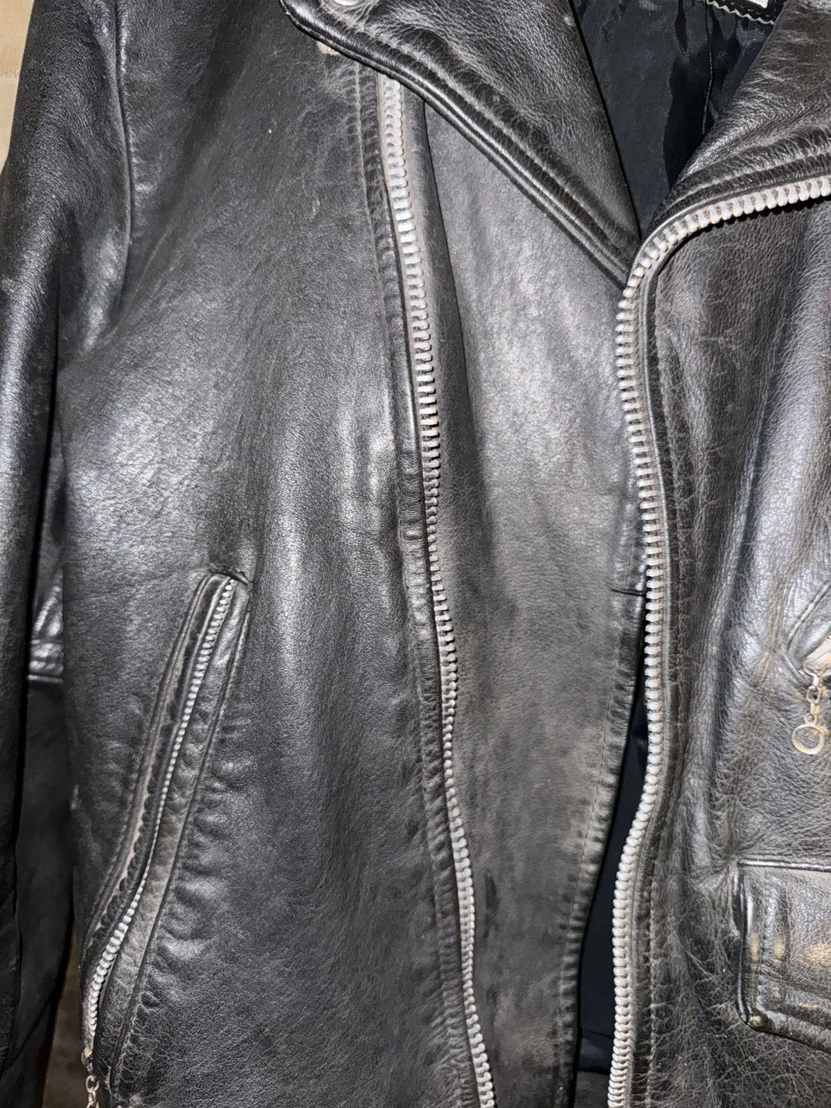 Other Vintage Aged Genuine Leather Cropped Biker Jacket🏴‍☠️ Size US S / EU 44-46 / 1 - 4 Thumbnail