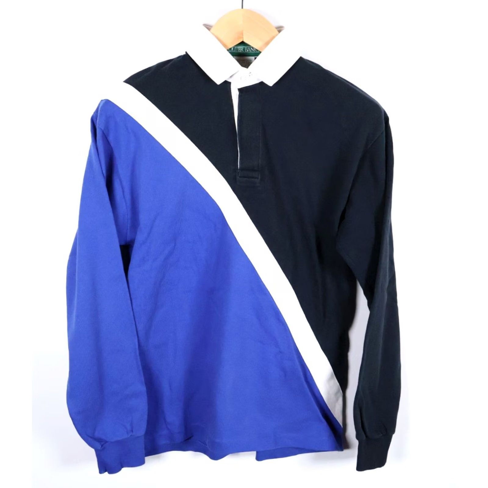 Vintage VINTAGE Outer Banks Rugby Shirt Men's M Blue Striped Polo Long Sleeve Collared Preppy 90s Size US M / EU 48-50 / 2 - 2 Thumbnail