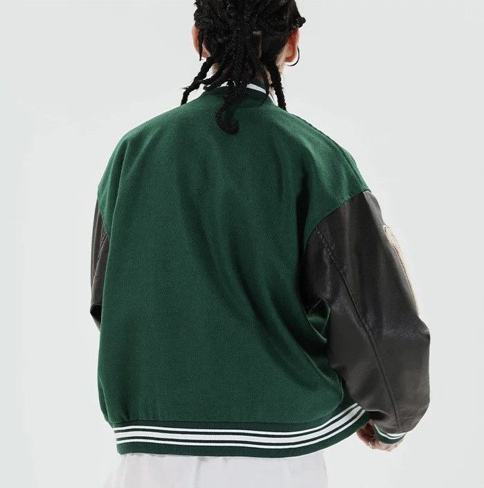 Japanese Brand Skeleton Patchwork Graphic Embroidered Varsity Jacket y2k Size US XL / EU 56 / 4 - 2 Thumbnail