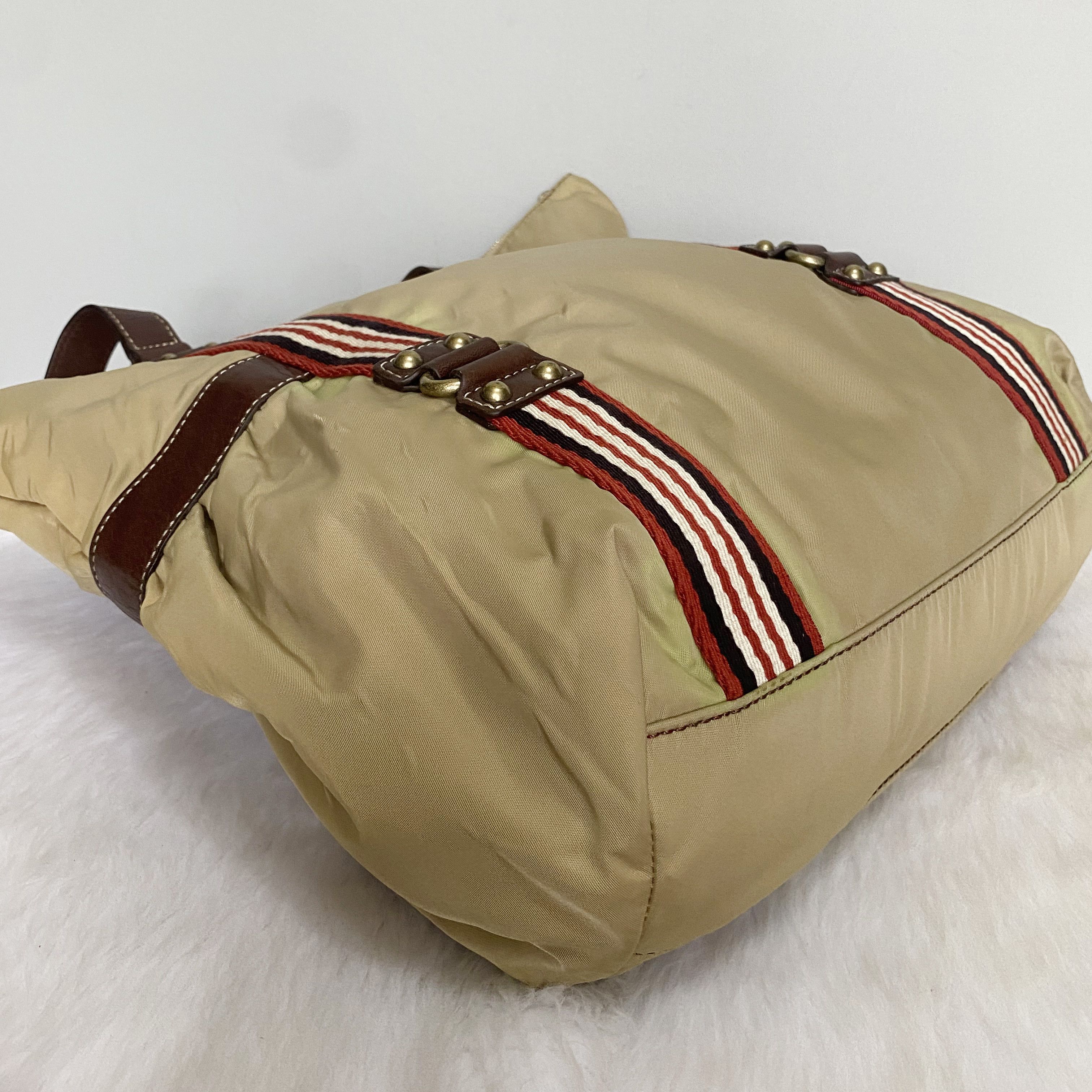 Burberry Blue Label Vintage Brown Nylon Leather Tote Bag Size ONE SIZE - 7 Thumbnail