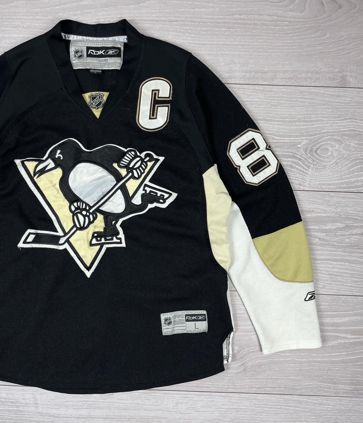 NHL Pittsburgh Penguins Reebok Crosby NHL Black Hockey Jersey Size US L / EU 52-54 / 3 - 3 Thumbnail