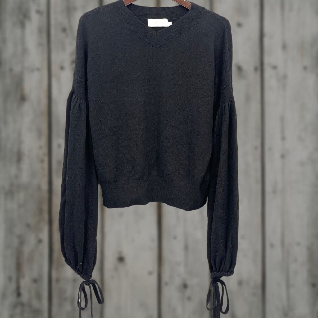 Zimmermann Zimmermann Sweater Women S Black Puff Sleeve V-Neck Cashmere Wool Knit - Classic Fit, All Seasons, 1 Small Size US Ladies Mens no, Womens Size S / US 4 / IT 40 - 1 Thumbnail