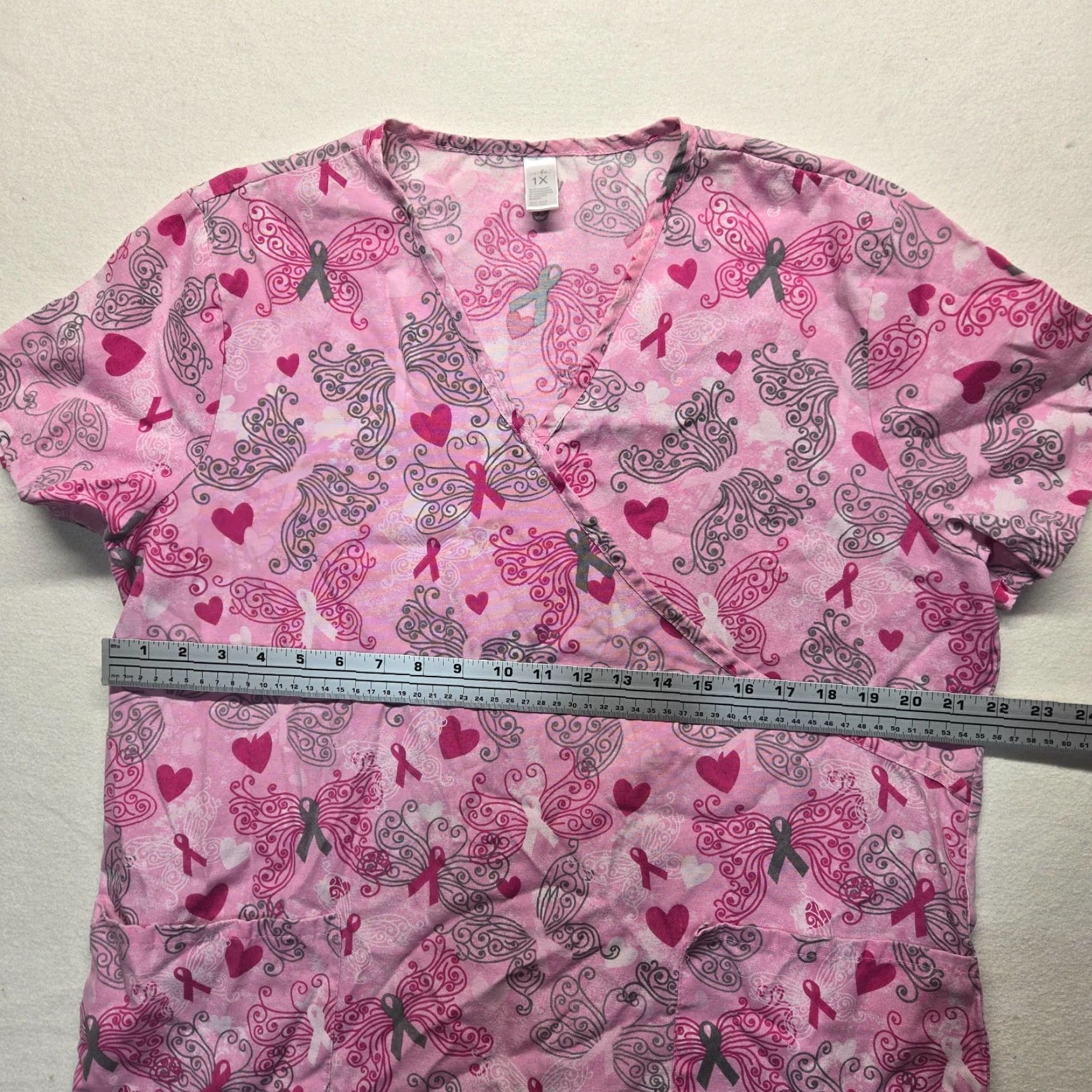 Vintage VINTAGE Just Be Scrub Shirt Women 1X Pink Breast Cancer Awareness Short Sleeve Womens Size XL / US 12-14 / IT 48-50 - 4 Thumbnail