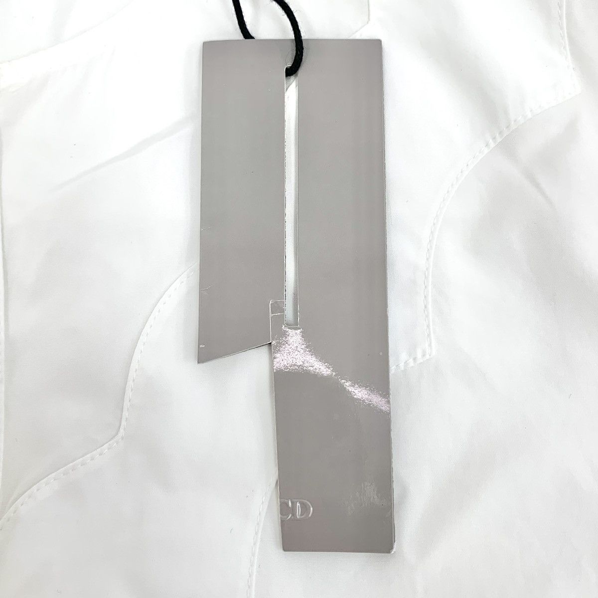 Dior Dior, White Lace Detail Cotton Long Sleeve Shirt Dress K26WX Size S / US 4 / IT 40 - 7 Thumbnail