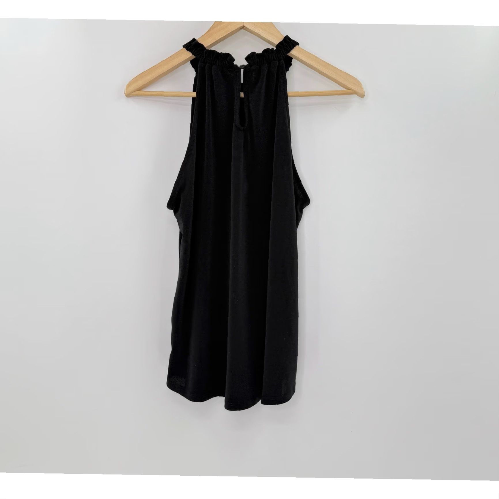 Adrianna Papell Adrianna Papell Black Sleeveless Ruffle Mock Neck Blouse Sz S Women Top Event Office Blouse Size S / US 4 / IT 40 - 3 Thumbnail