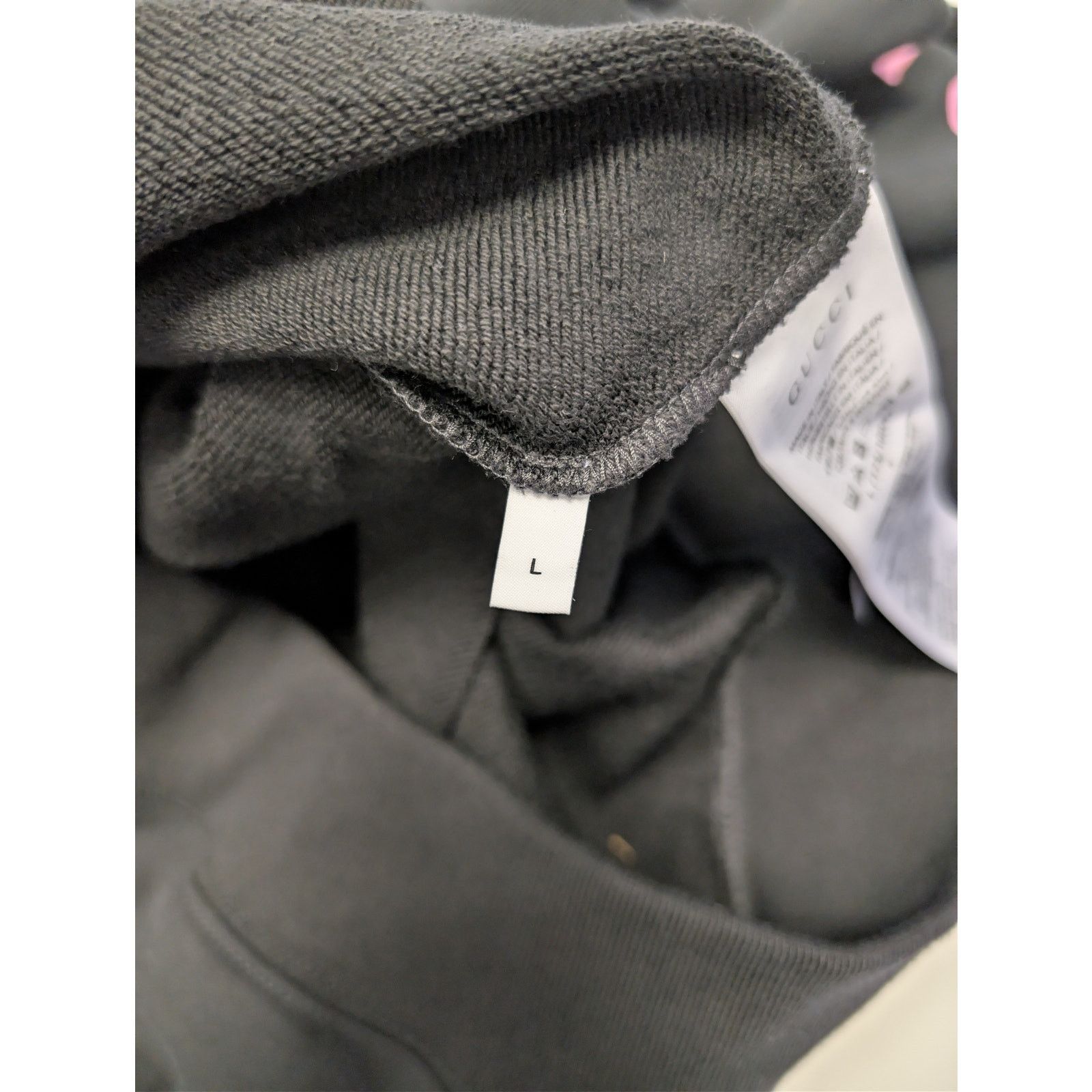 Gucci o1rshd1 Printed Logo Cotton Sweatshirt in Black / Light Pink Size US L / EU 52-54 / 3 - 15 Thumbnail