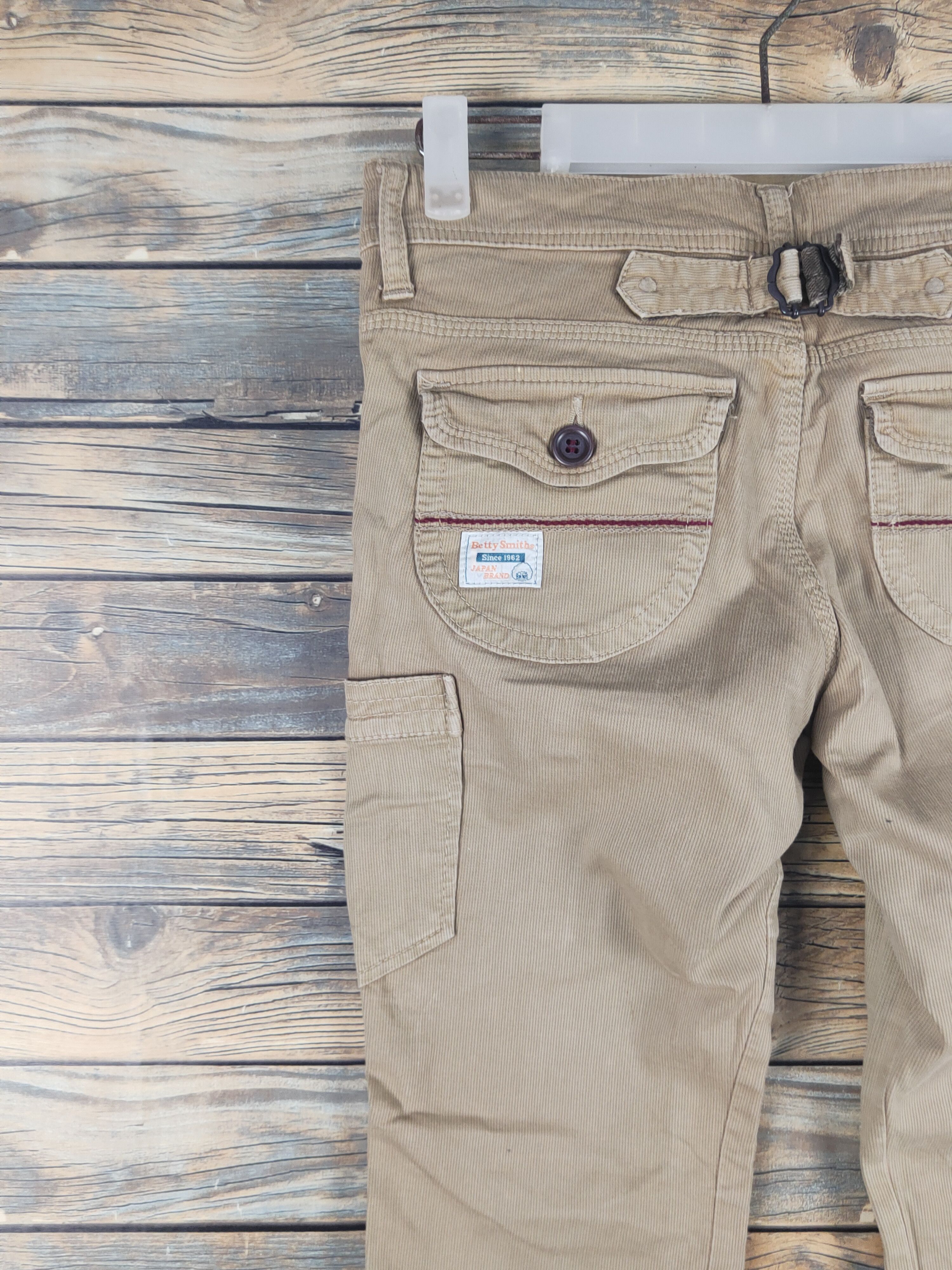 Japanese Brand DL Betty Smith Beige Multipocket Cargo Pants #1532 Size 29" - 9 Thumbnail