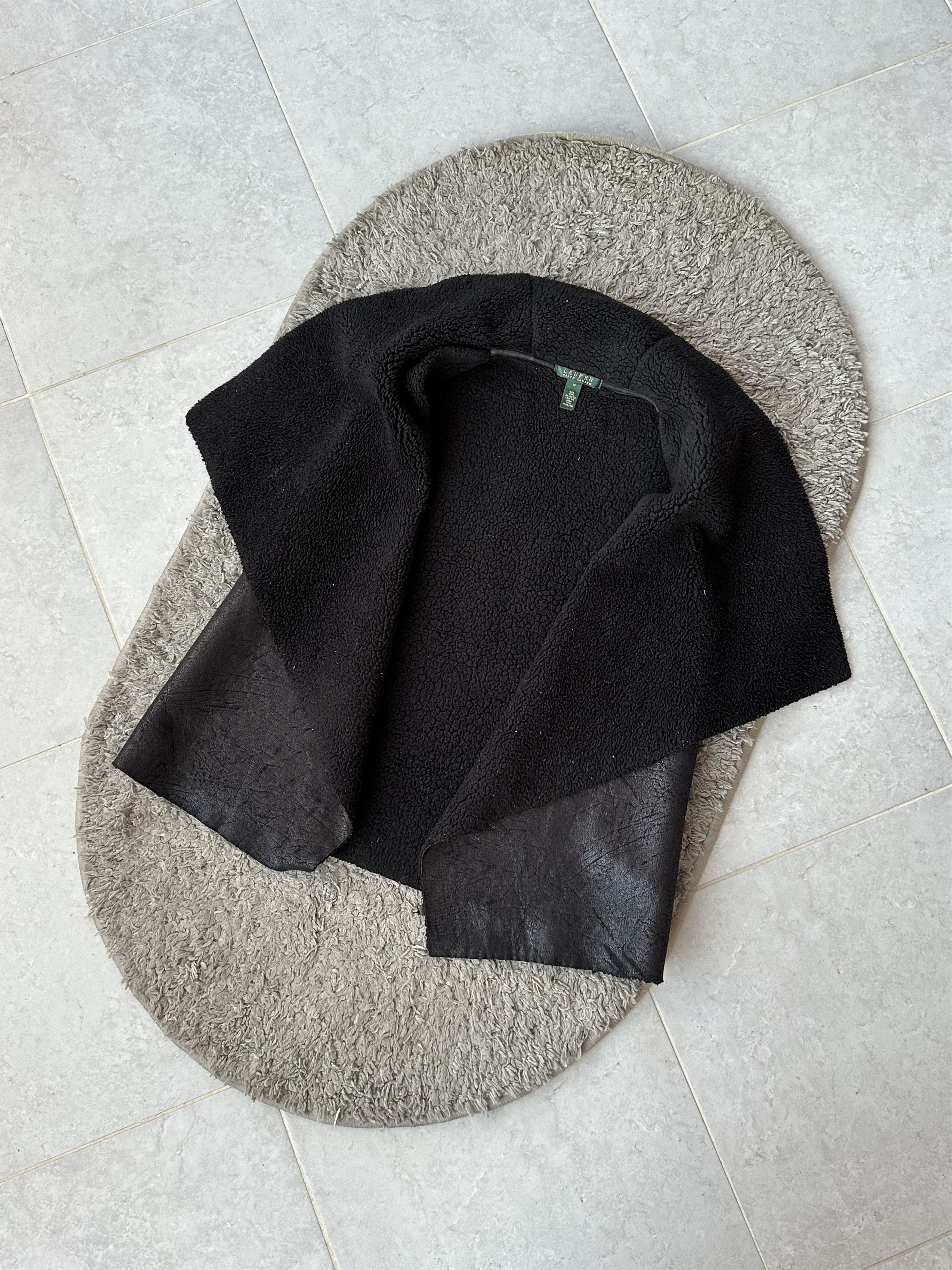 Lauren Ralph Lauren Black Faux Fur Suede Draped Vest Ralph Lauren - Size Size M / US 6-8 / IT 42-44 - 2 Thumbnail