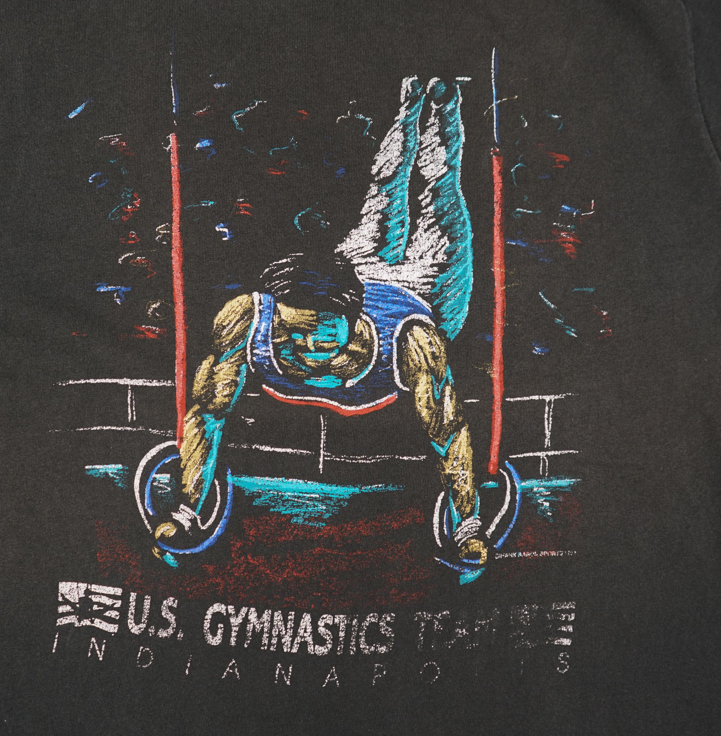 Fruit Of The Loom × Vintage Vintage 1990s USA Gymnastics Team T-Shirt Indianapolis Size US L / EU 52-54 / 3 - 2 Thumbnail