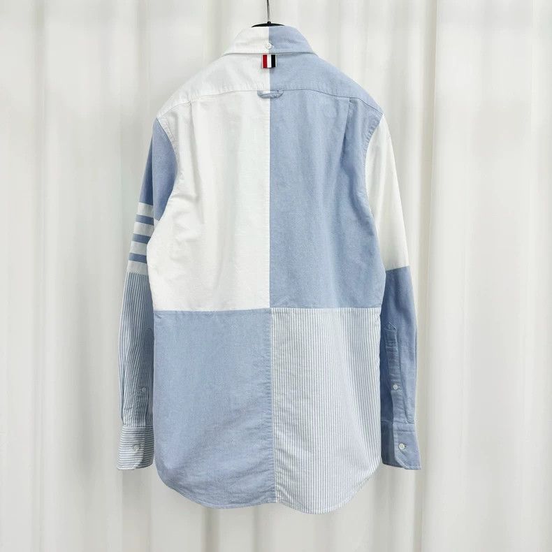 Thom Browne Thom Browne size1 White and blue four-bar shirt Size US S / EU 44-46 / 1 - 2 Thumbnail