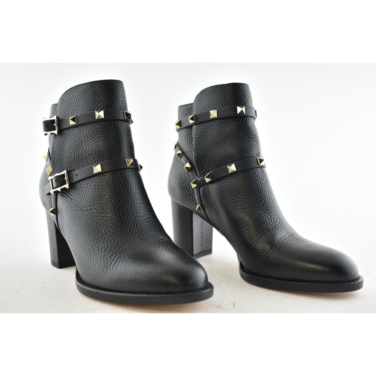 Valentino Valentino Rockstud City 70mm Black Leather Stud Block Heel Size US 6 / IT 36 - 4 Thumbnail