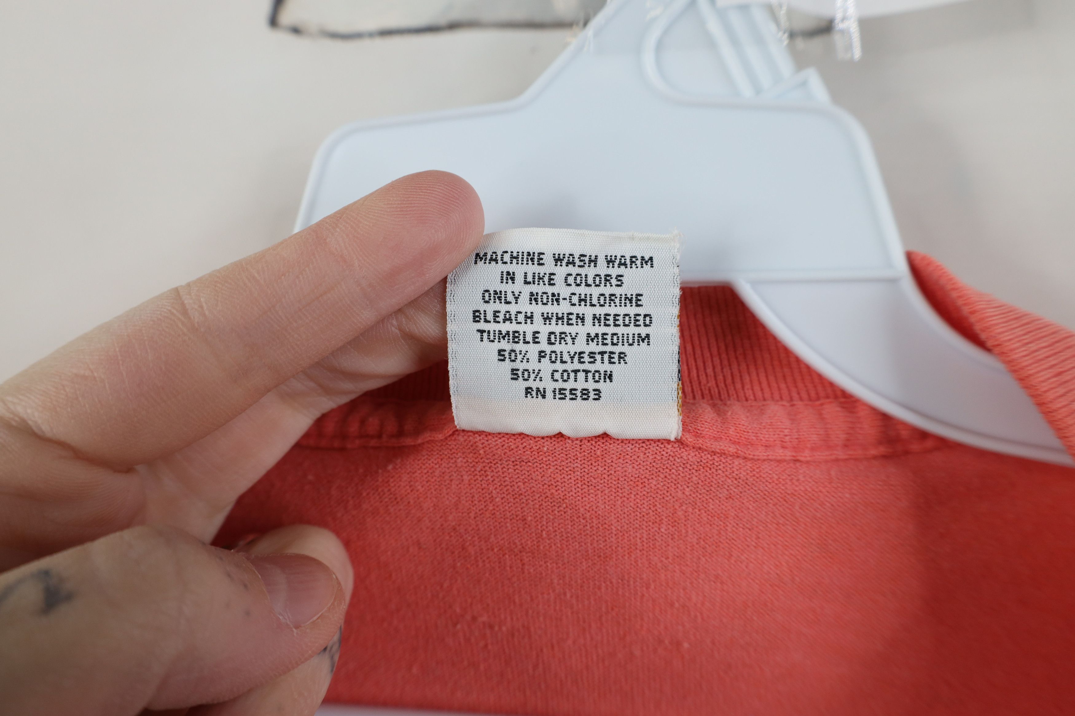 Vintage Vintage 90s Streetwear Blank Boxy Pocket T-Shirt Salmon USA Size L / US 10 / IT 46 - 9 Thumbnail