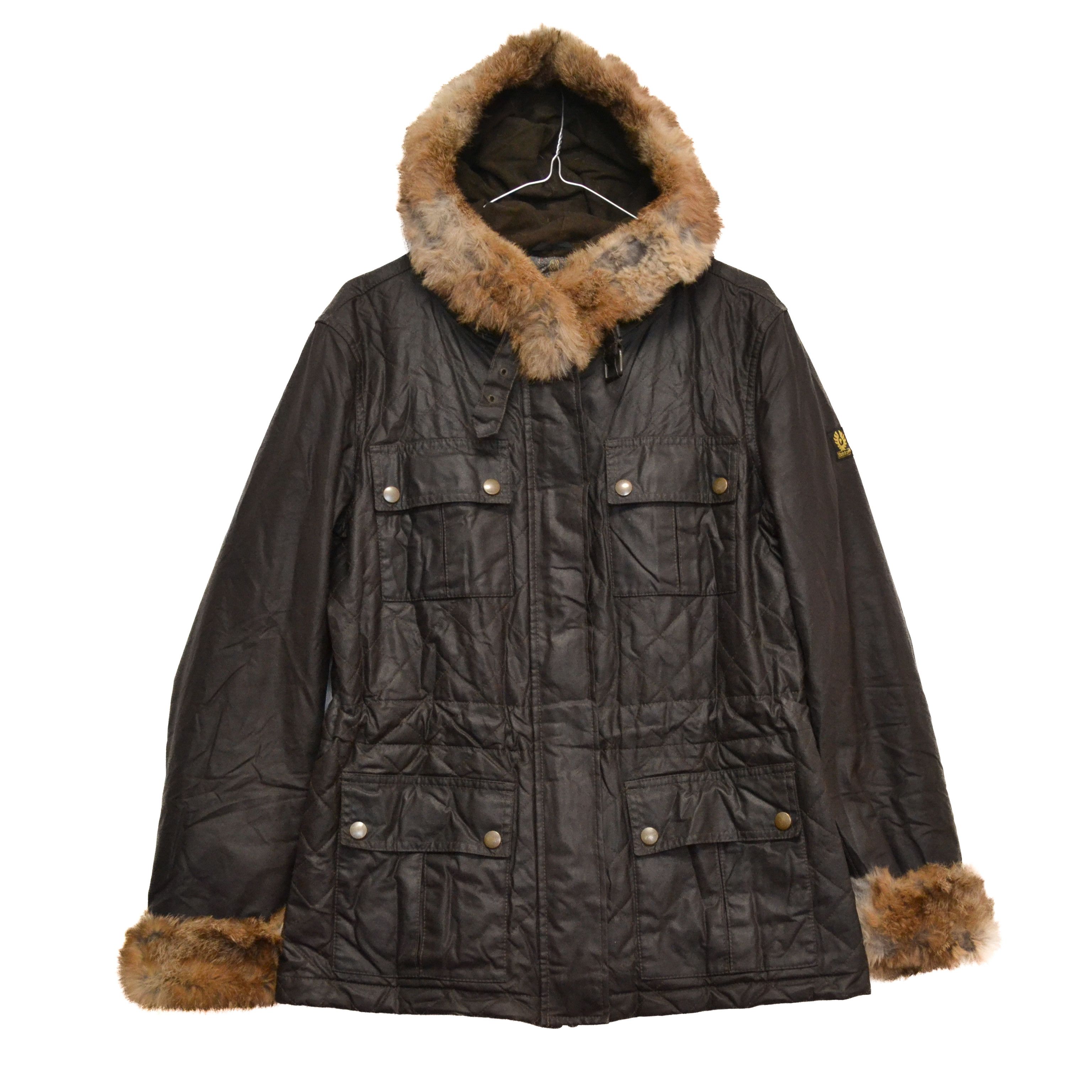 Belstaff Belstaff Gold Label Women’s Brown Hooded Fur Jacket Size L / US 10 / IT 46 - 1 Thumbnail